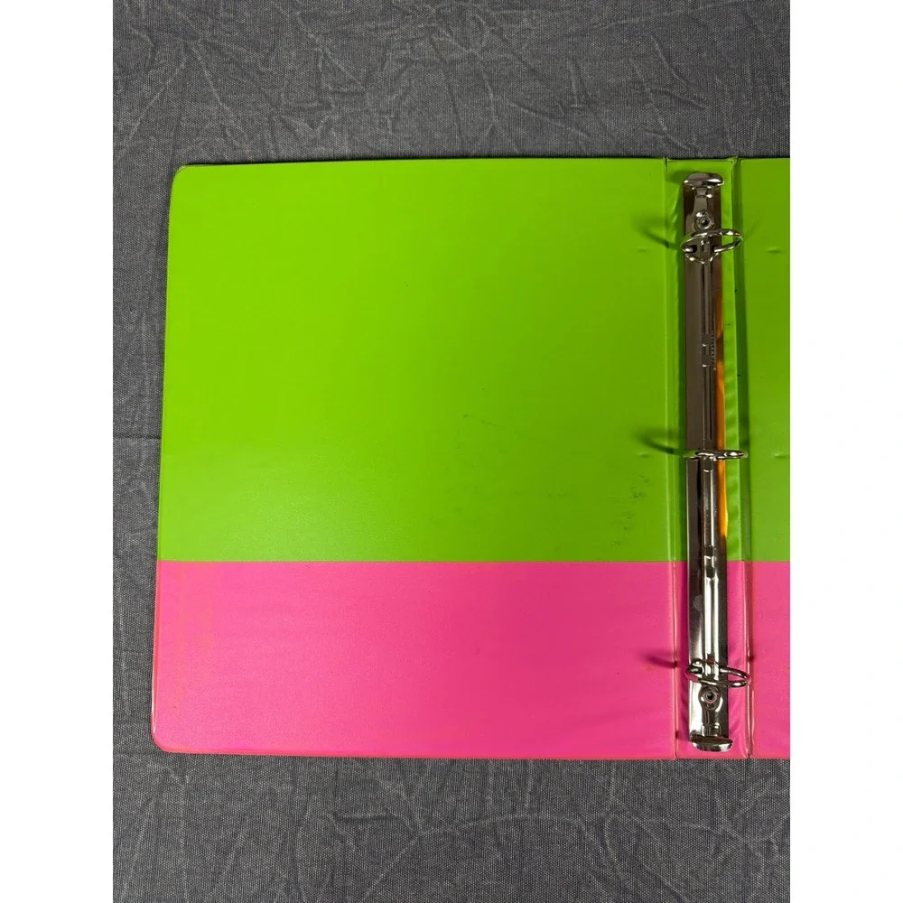 VTG Lisa Frank 3-Ring Binder Prancing Poodle Casey Cat Neon Retro 90s Stationery